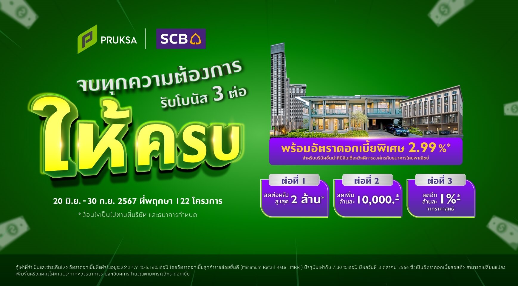 “พฤกษา” ยกทัพ 122 โครงการ ผนึก “ธนาคารไทยพาณิชย์” จัดแคมเปญเจาะกลุ่มลูกค้าองค์กร มอบความพิเศษจัดเต็ม “ดอกเบี้ยพิเศษ – ส่วนลด On Top – วงเงินกู้สูง”